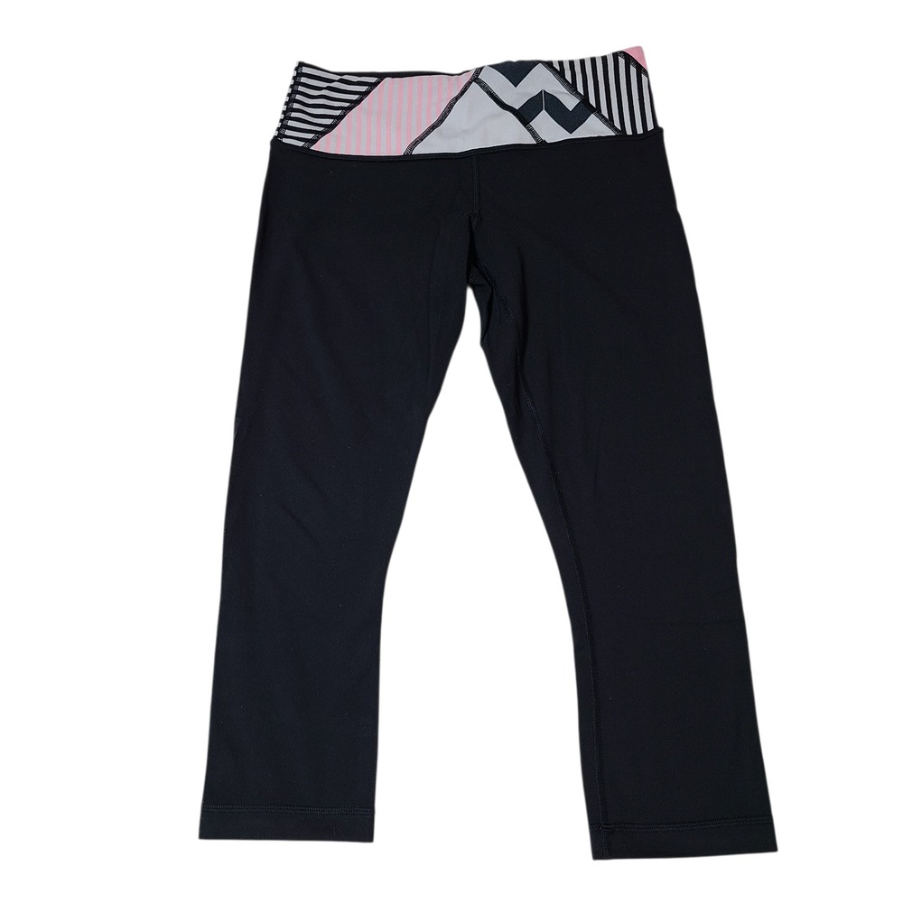 Lululemon Wunder Under Crop Reversible Women's 6 Black Capri Leggings
